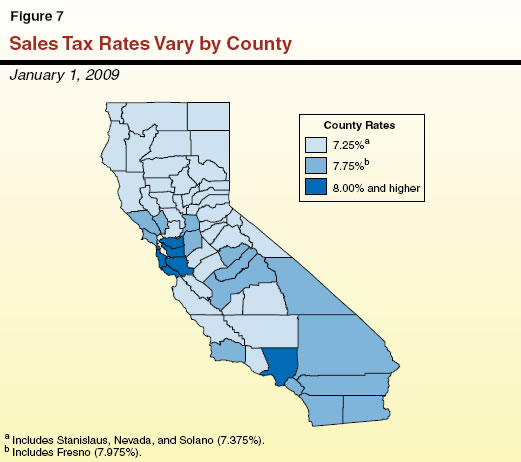 Sales Tax Rates Vary by County