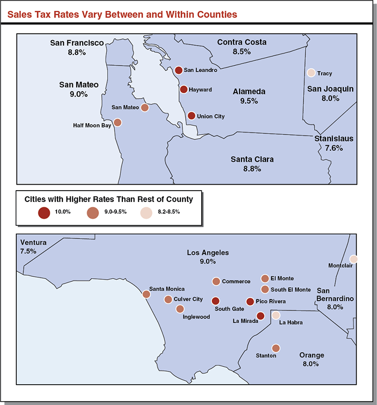 California Sales Tax Rates Vary By City And County EconTax Blog 