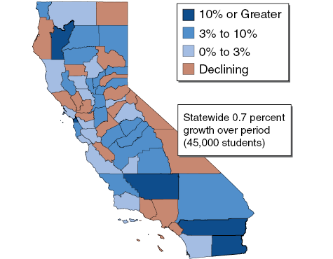 K–12 Enrollment Trends Vary Greatly Across State