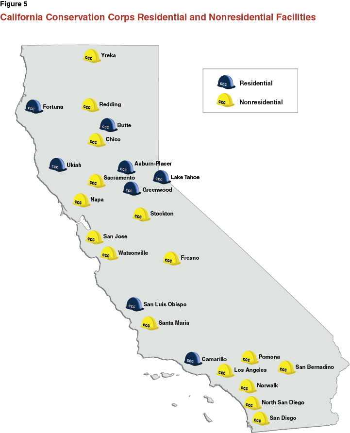 Figure 5 - California Conservation Corps Residential and Nonresidential Facilities