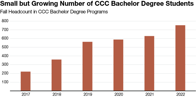 Small but Growing Number of CCC Bachelor Degree Students